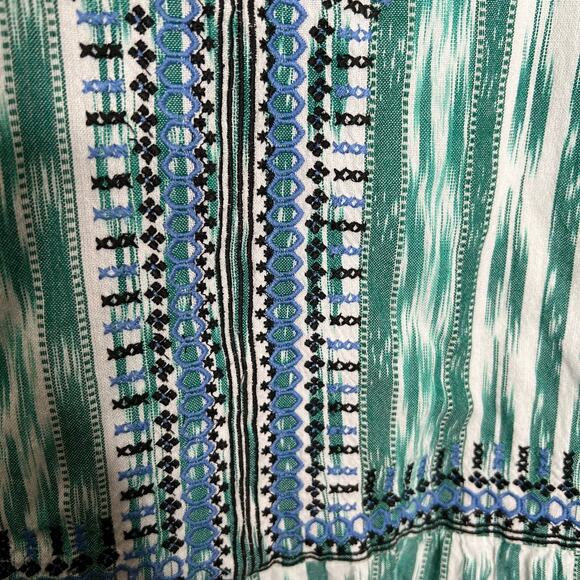 J. Jill Embroidered Cotton Ikat Dress Size Medium - Picture 9 of 10